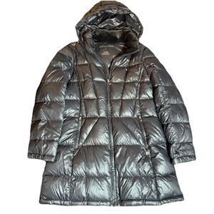 Calvin Klein Puffer Jacket Hooded Packable Lightweight Coat Duck Down Women’s XL